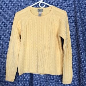 L.L. Bean yellow cable sweater